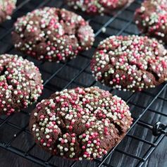 Chocolate Christmas Crinkle Cookies