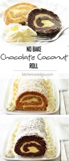 Chocolate Coconut Roll - No Bake