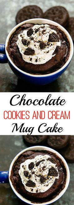 Chocolate Cookies and Cream Mug Cake