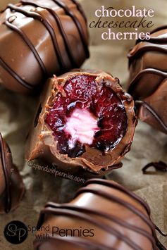 Chocolate Covered Cheesecake Cherries