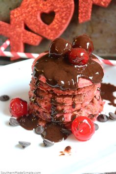 Chocolate Covered Cherry Pancakes