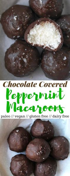 Chocolate Covered Peppermint Macaroons