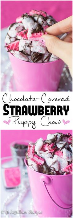 Chocolate-Covered Strawberry Puppy Chow