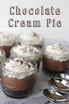 Chocolate Cream Pie in Mason Jars