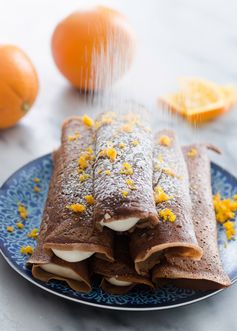 Chocolate Crepes with Orange Cream Cheese Whipped Cream