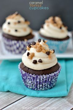 Chocolate Cupcakes (Caramel Toffee Frosting