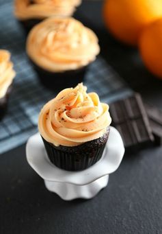 Chocolate Cupcakes with Orange Buttercream Frosting