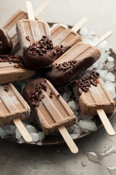 Chocolate Dipped Fudge Popsicles (Paleo, Raw, Vegan