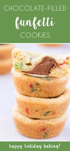 Chocolate Filled Funfetti Cookies