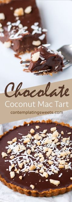 Chocolate Ganache Tart with Macadamia and Coconut