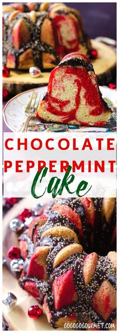 Chocolate Glazed Peppermint Cake