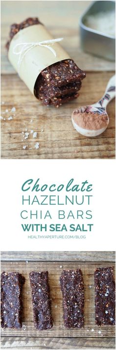 Chocolate Hazelnut Chia Bars with Sea Salt