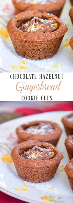 Chocolate Hazelnut Filled Gingerbread Cups