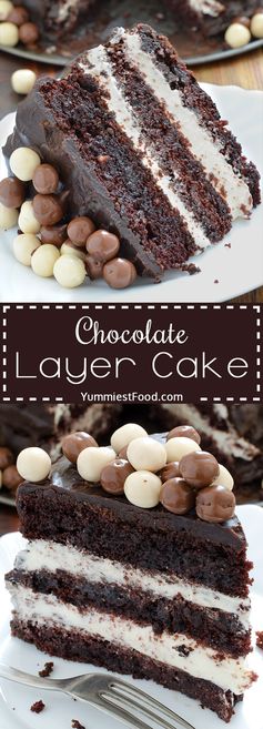 Chocolate Layer Cake with Cream Cheese Filling