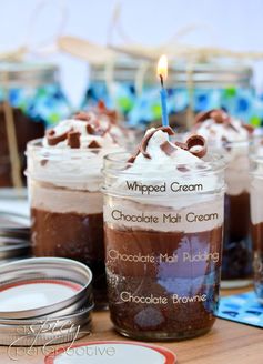 Chocolate Malt Brownie in a Jar