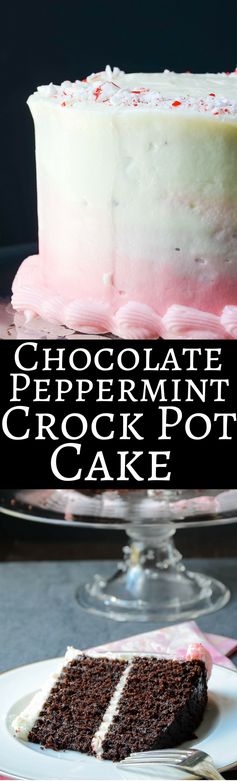 Chocolate mint crock pot cake