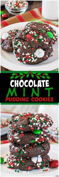 Chocolate Mint Pudding Cookies