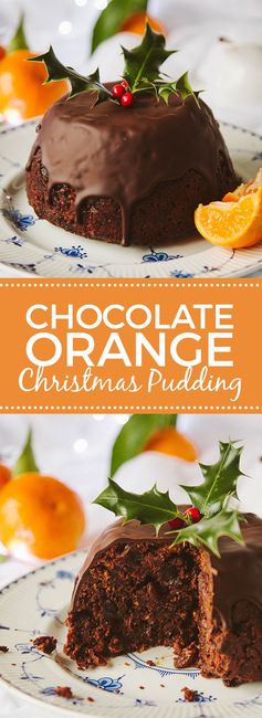 Chocolate Orange Christmas Pudding (Vegan