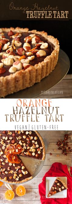 Chocolate Orange Hazelnut Truffle Tart