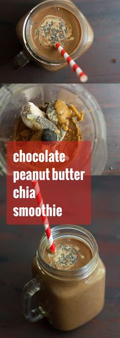 Chocolate Peanut Butter Chia Smoothie