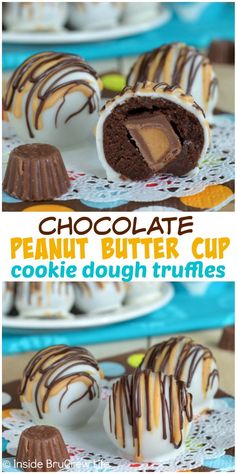 Chocolate Peanut Butter Cup Cookie Dough Truffles