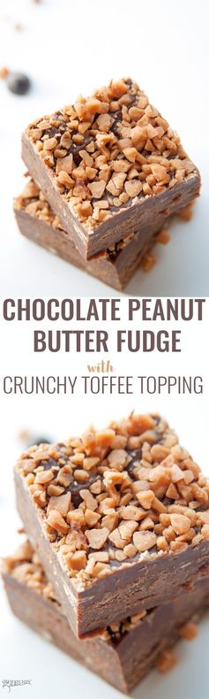 Chocolate Peanut Butter Fudge with Skor Topping