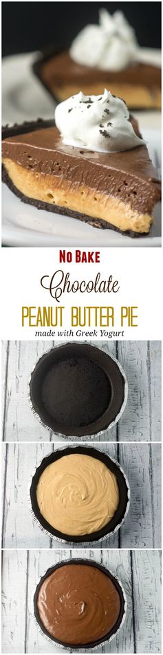 Chocolate Peanut Butter No Bake Pie