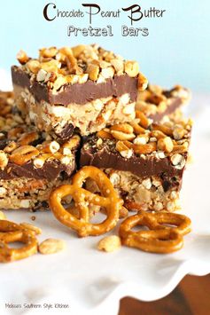 Chocolate Peanut Butter Pretzel Bars