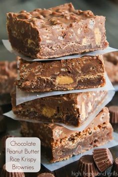 Chocolate Peanut Butter Rice Krispy Brownies