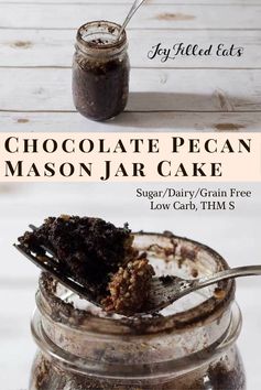 Chocolate Pecan Mason Jar Cake