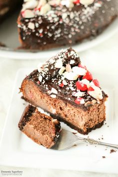 Chocolate Peppermint Cheesecake with Chocolate Ganache