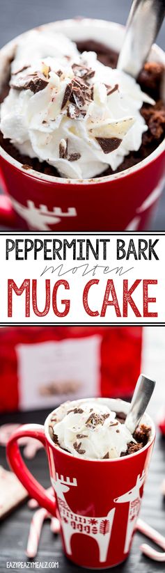 Chocolate Peppermint Molten Mug Cake