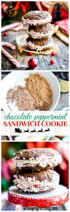 Chocolate Peppermint Sandwich Cookies