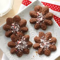 Chocolate Peppermint Spritz Cookies