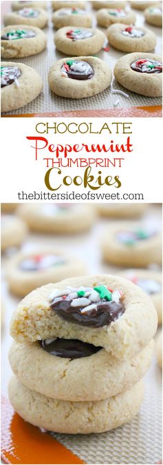 Chocolate Peppermint Thumbprint Cookies