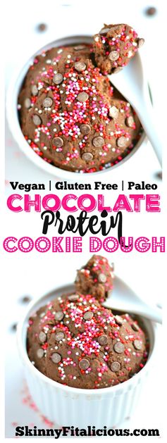 Chocolate Protein Cookie Dough (GF, Paleo, Vegan, Low Cal + Giveaway