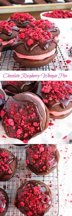 Chocolate Raspberry Whoopie Pies