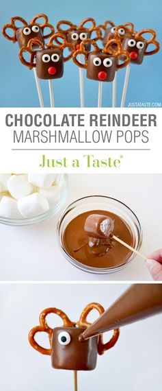 Chocolate Reindeer Marshmallow Pops