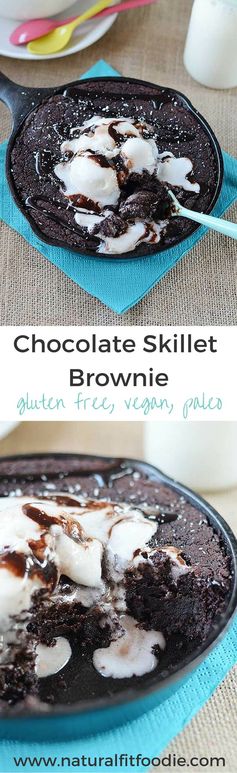 Chocolate Skillet Brownie (gluten free, paleo, vegan