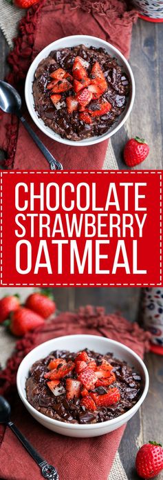 Chocolate Strawberry Oatmeal (GF + Vegan