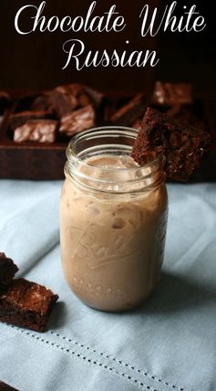 Chocolate White Russian with Brownie Garnish