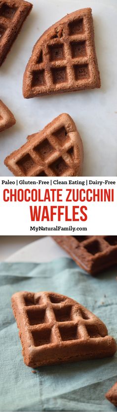 Chocolate Zucchini Waffles Recipe (Paleo, Gluten-Free, Clean Eating, Dairy-Free