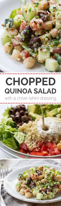 Chopped Quinoa Salad with Chive-Tahini Dressing