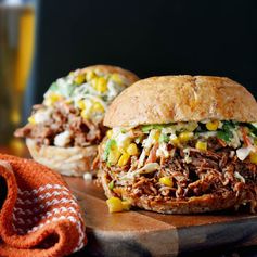 Chorizo-Spiced Pulled Pork With Mexican Street Corn Slaw