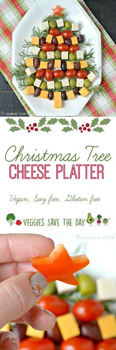 Christmas Tree Cheese Platter (Vegan