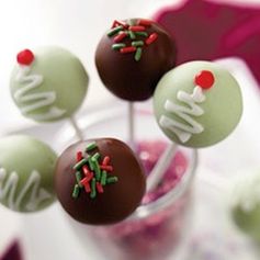 Christmas Tree Cookie Ball Pops