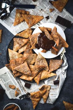 Churro Chips & Salted Hot Chocolate Sauce