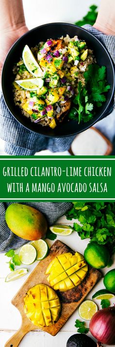 Cilantro-Lime Grilled Chicken with a Mango Avocado Salsa