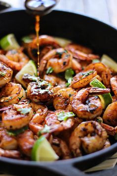 Cilantro Lime Honey Garlic Shrimp Skillet