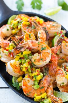 Cilantro Lime Shrimp with Mango Avocado Salsa